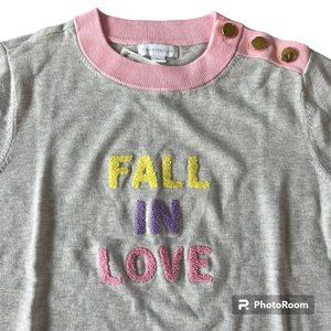 Charter Club Womens Sweater Size Large Fall In Love Logo Gray Shoulder Buttons‎